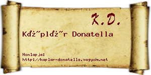 Káplár Donatella névjegykártya